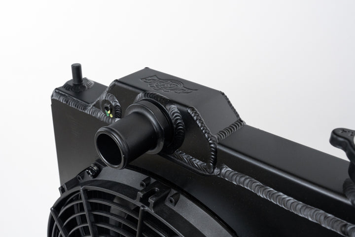 CSF 01-07 Mitsubishi Evo 7/8/9 Full-Slim Radiator w/12in Fan &amp; Shroud/-16AN - Black