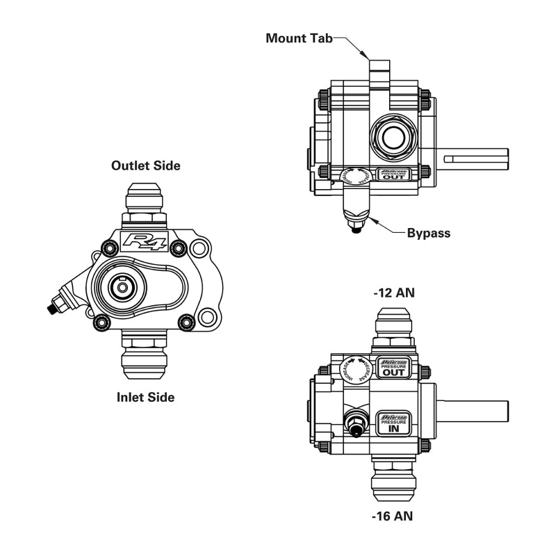 Peterson Fluid Systems R4 1-Stage Oil Pump - Right Side Mount - Rear Drive
