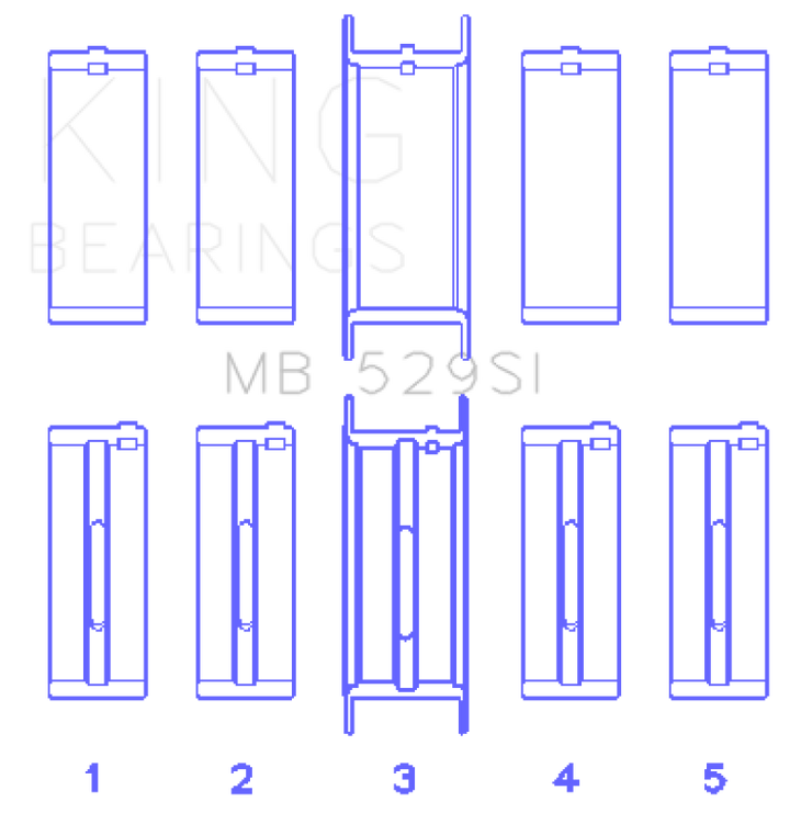 King Engine Bearings Ford V8 221 (Size STDX) Main Bearing Set
