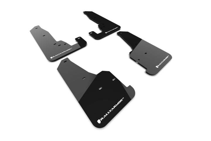 Rally Armor 18-22 Jeep Grand Cherokee SRT Trackhawk Black UR Mud Flap - White Logo