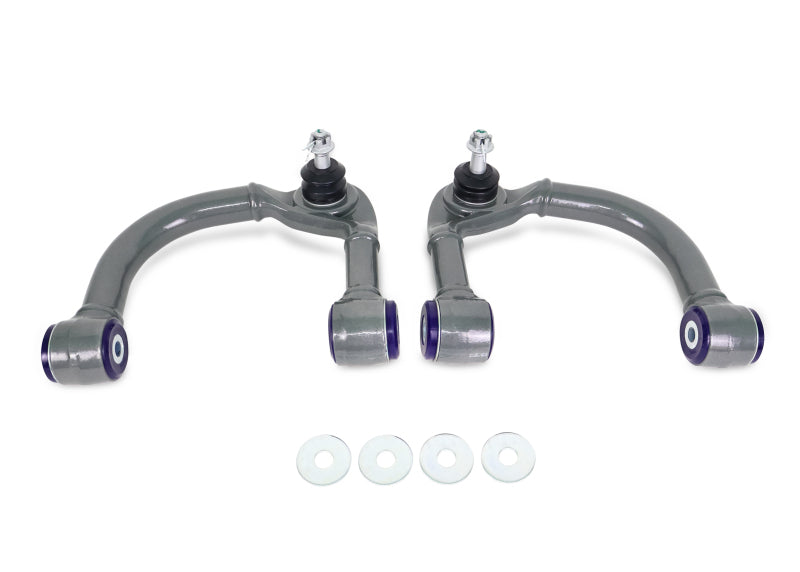 SuperPro 05-23 Toyota Tacoma 4WD Front Upper Fixed Offset Control Arm Set - Gun Metal