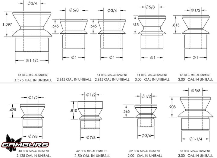 Camburg 1in. x 3/4in. Hi-misalignment Spacers (pair)