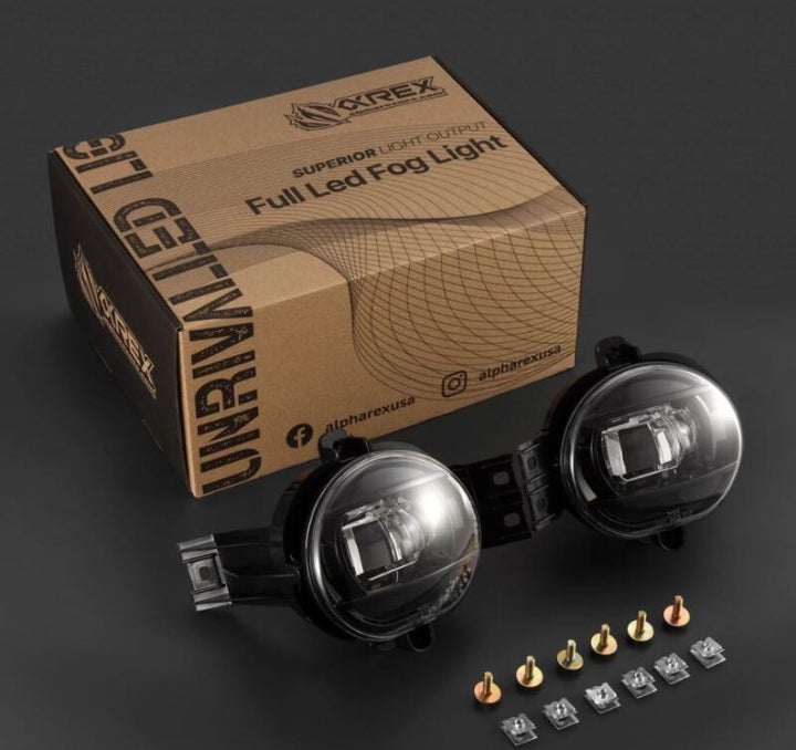 AlphaRex 02-08 Dodge Ram 1500/03-09 Ram 2500/3500 DoubleTap Dual Color LED Proj Fog Lights - Wt/Ambr