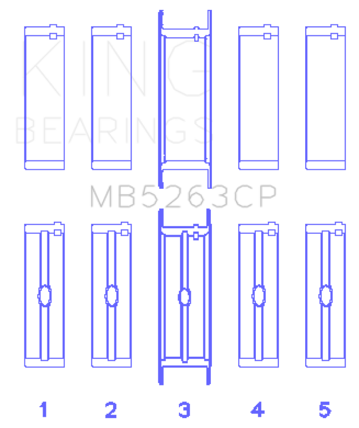King Engine Bearings Ford Eng 445 T/Dies Crankshaft Main Bearing Set (Set of 5)