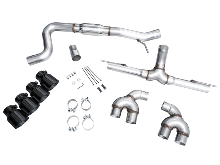 AWE Tuning MK8 Volkswagen Golf R 3in Track Edition Quad Exhaust - Diamond Black Tips