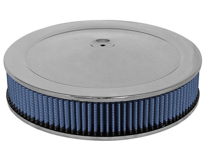 aFe MagnumFLOW Air Filters Round Racing P5R A/F Chrome Assy 14x3: Blk/Blue