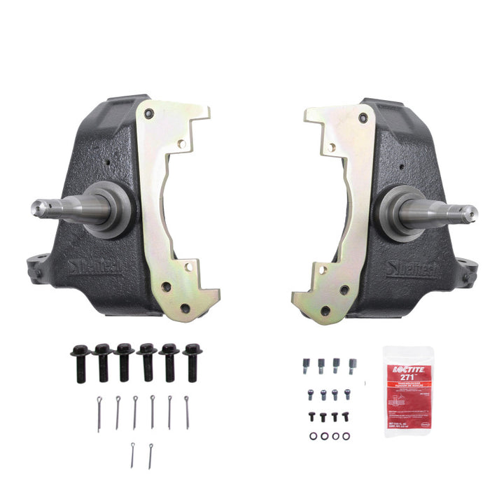 Belltech 88-98 Chevy 1500 3in. Drop Spindle Set (Single Piston Brake Setup)