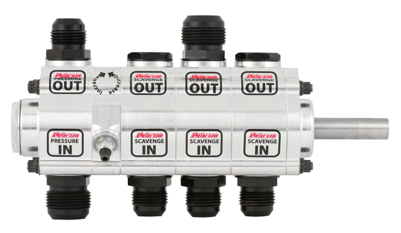 Peterson Fluid Systems R4 4-Stage Oil Pump - Left Side Mount - Rear Drive Drag - Front Pressure