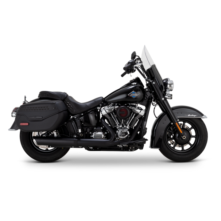 Vance & Hines 2025+ HD Softail Twin Slash 4in Round Black Slip-On Exhaust