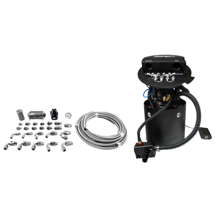 DeatschWerks X3 Series Fuel Pump Module w/ Triple DW400 Pumps/PTFE Plumbing Kit 11-24 Ford Mustang
