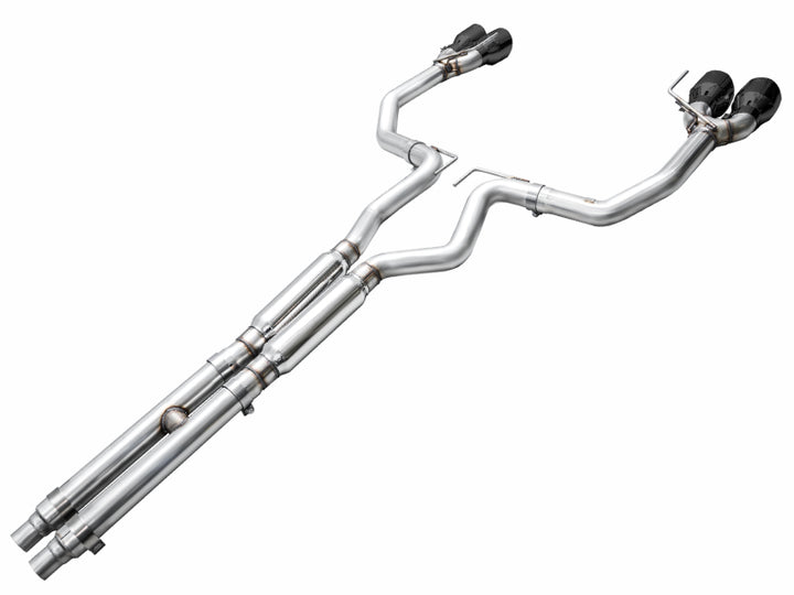 AWE 2024 Ford Mustang GT Fastback S650 RWD Track Edition Cat-Back Exhaust w/ Quad Diamond Black Tips