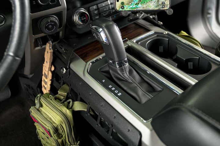 DV8 Offroad 15-20 Ford F150 / 17-21 Ford F250/F350 Center Console Molle Panels & Device Mount