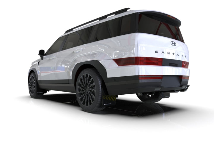 Rally Armor 24-26 Hyundai Santa Fe Black Mud Flap w/White Logo