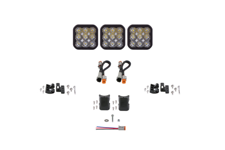 Diode Dynamics SS5 Pro Universal CrossLink 3-Pod Lightbar - White Driving