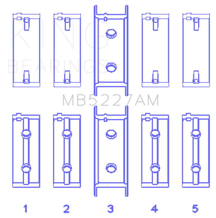 King Engine Bearings Mitsubishi 4G63/4G63T (92) (Size +0.50mm) Main Bearing Set