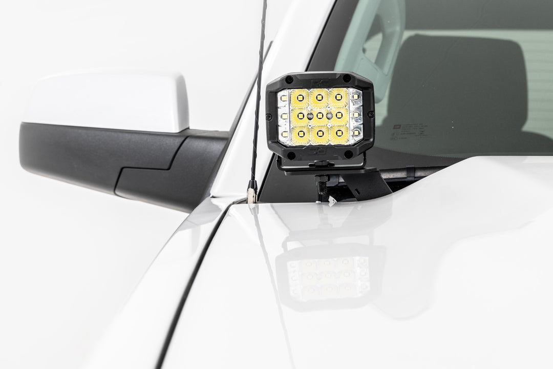 LED Ditch Light Kit | 2in Black Pair | Flood | Chevy/GMC 1500 (14-18 &amp; Classic)