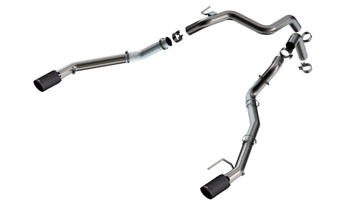 Borla 24-25 Ford Ranger Raptor 2.75in Tail Pipe Kit 4in Tip - Carbon Fiber Black Anodized