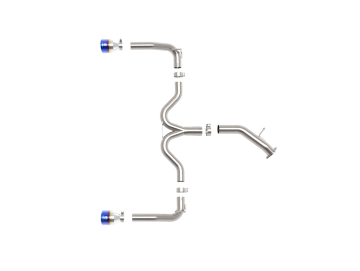 aFe Takeda 20-21 Kia Forte GT 1.6L (t) 3in to 2.5in SS Axle-Back Exhaust System w/ Blue Flame Tips