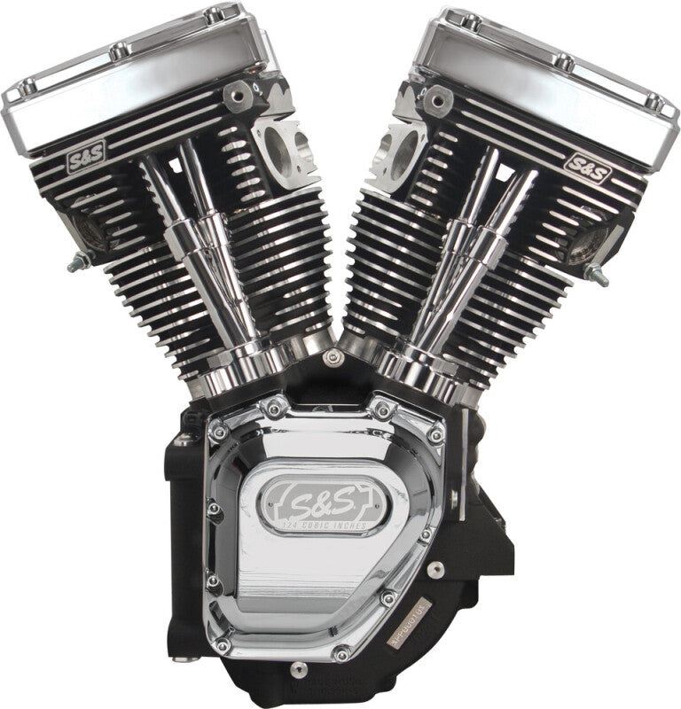 S&S Cycle 99-06 BT T124 Long Block Engine w/ 585 Cam - Silver