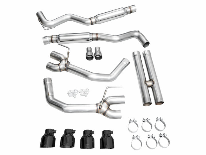 AWE 2024 Ford Mustang GT Fastback S650 RWD Track Edition Cat-Back Exhaust w/ Quad Diamond Black Tips