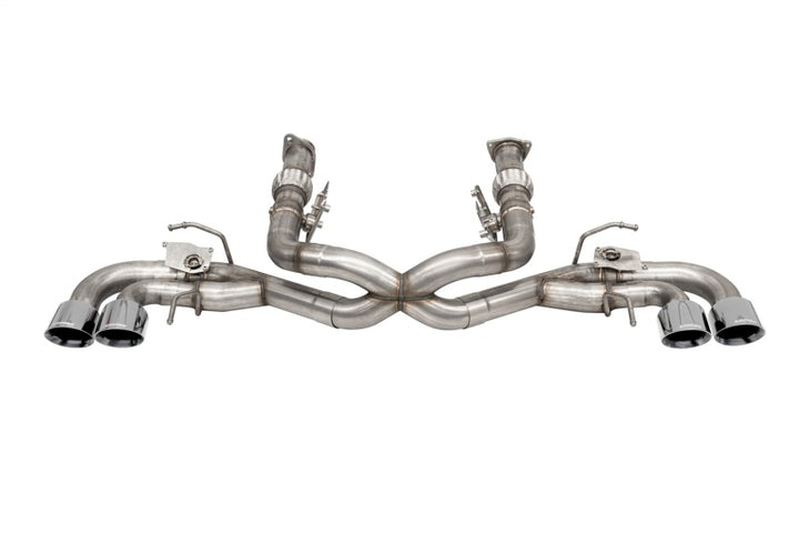 Corsa 2020-2025 Corvette C8 3in Valved Cat-Back 4.5in Pol Quad Tips - Fits Factory NPP Exhaust w/AFM