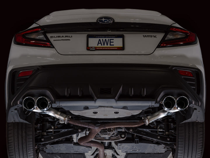 AWE Tuning 22-25 Subaru VB WRX Track Edition Axle-Back Exhaust - Chrome Silver Tips