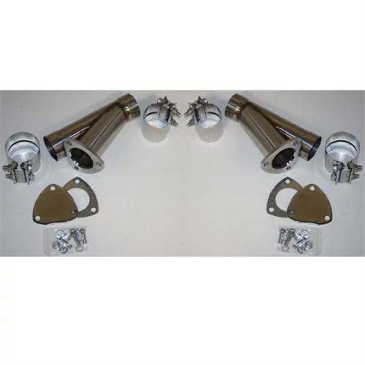Granatelli 4.0in Stainless Steel Manual Dual Exhaust Cutout Kit w/Slip Fit & Band Clamps