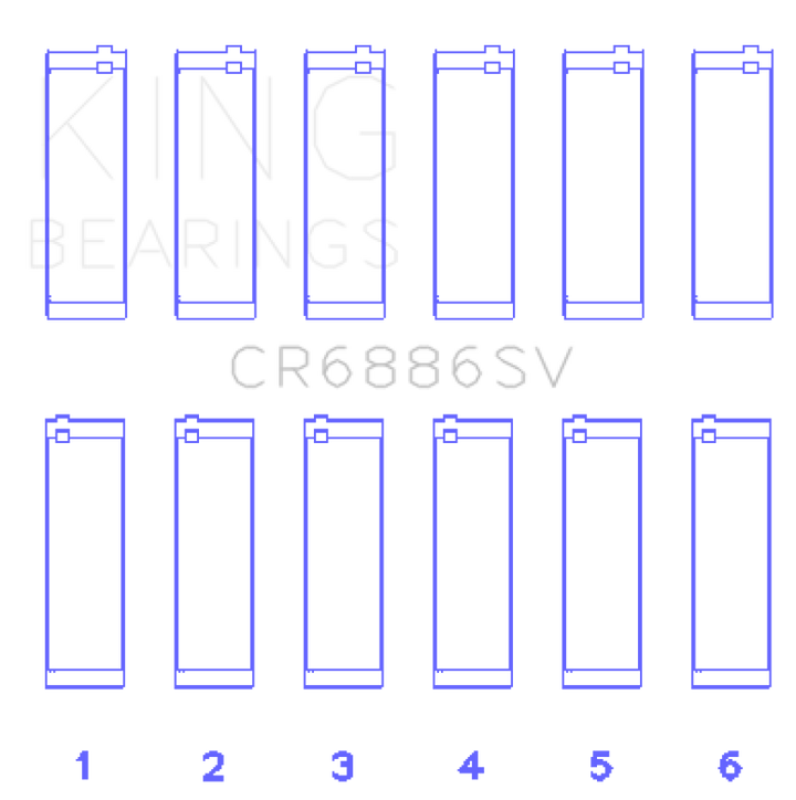 King Engine Bearings Mercedes Benz M 276 DE35 Sputter Replacement (Size +0.50mm) Conrod Bearing Set
