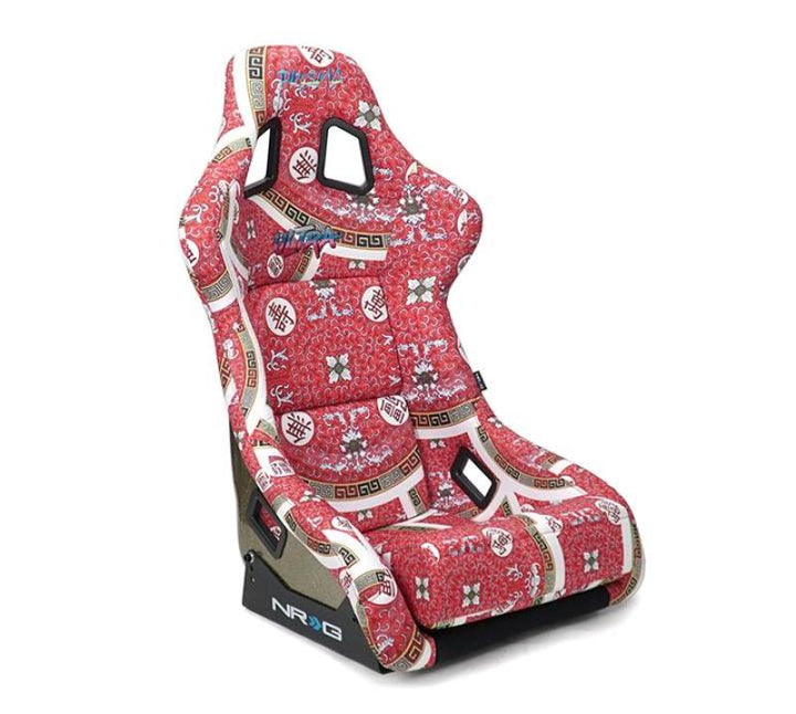 NRG FRP Bucket Seat PRISMA Oriental Longevity Plate Edition W/ Gold Pearlized Back - Large