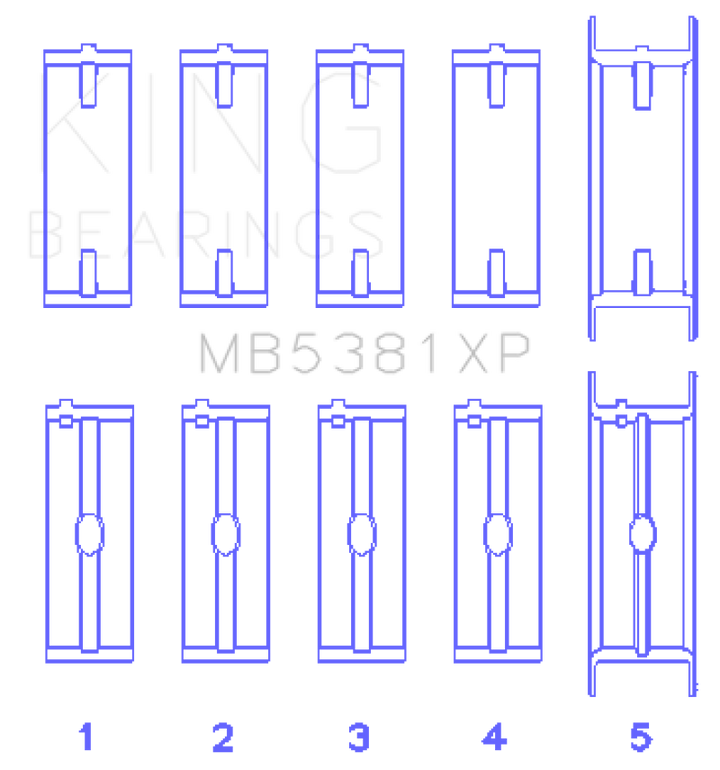 King Engine Bearings Holden 253/308CI 5.0L/5.7L (Size .010) Main Bearing Set