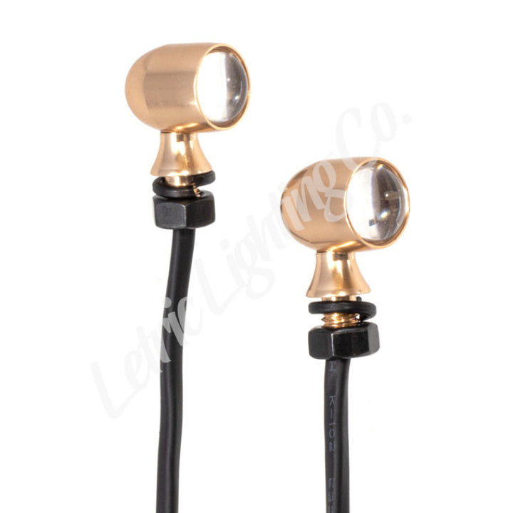 Letric Lighting 12mm Mini Red Running Red Turn Signal LED - Gold Anodized