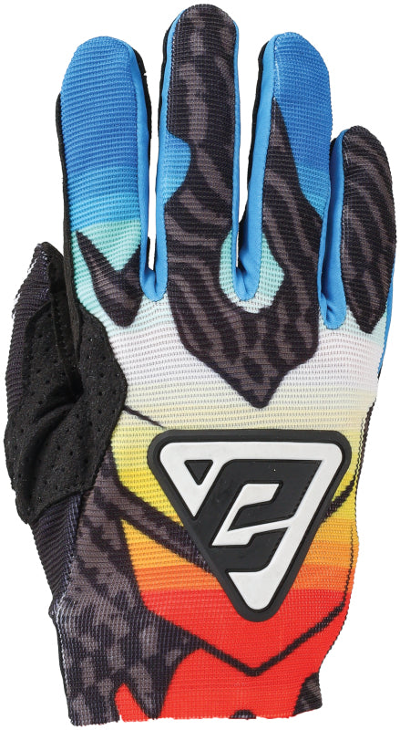 Answer Aerlite Drip Gloves Black/White/Rainbow Youth - XL