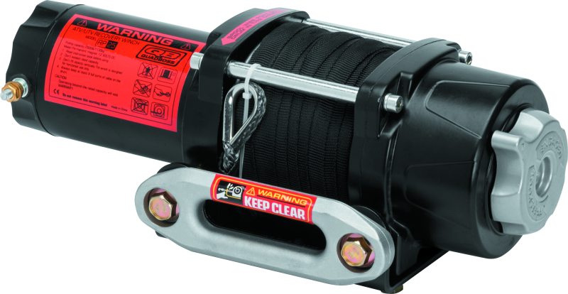QuadBoss Winch Kit - 39ft x 3/16in Synthetic Rope - 3hp - Hawse Fairlead - Wired Remote - 2500lb