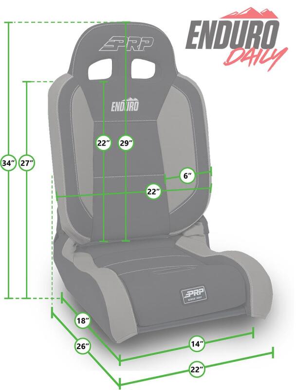 PRP EnduroDaily Reclining Suspension Seat - Black/Purple Vinyl - Passenger