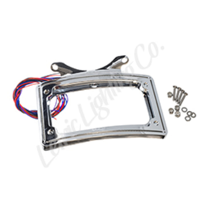 Letric Lighting 12-16 Dyna Switchback Perfect Plate Light Chrome Curved License Plate Frame
