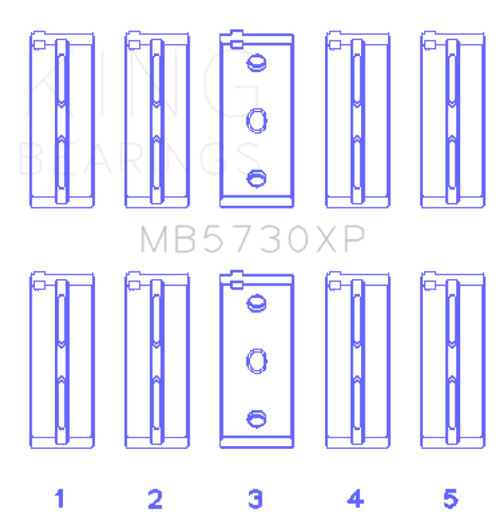 King Engine Bearings Lancia 2.0L HF - (Size STD) Performance Main Bearing Set