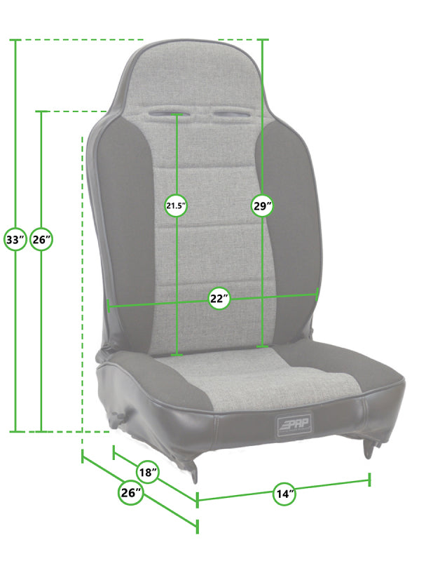 PRP 03-06 Jeep Wrangler TJ Enduro High Back Reclining Suspension Seats Kit - Gray (Pair)