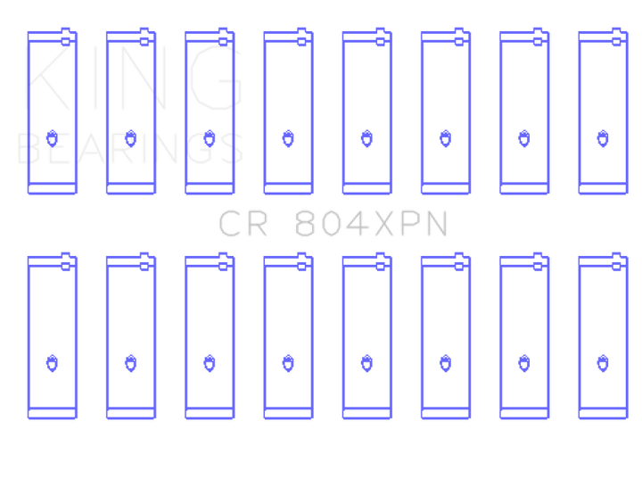 King Ford 260CI/289CI/302 (Size .020 Undersize) XP-Series Tri-Metal Narrowed Rod Bearings - Set of 8