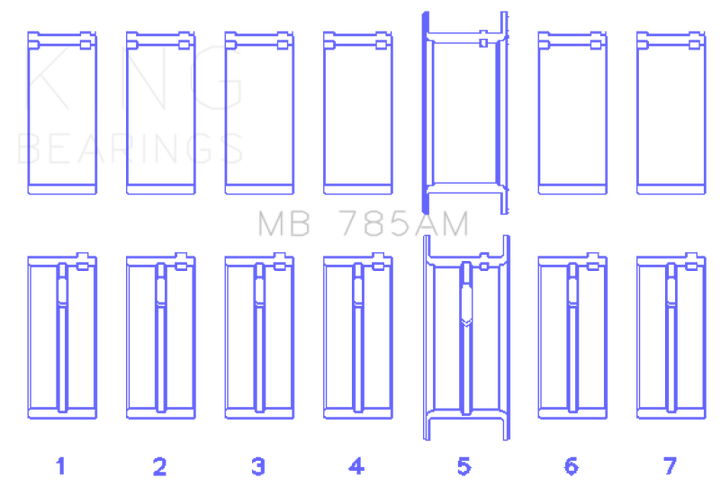 King Engine Bearings Ford 200 3.3L 12V (Size +0.20) Main Bearing Set