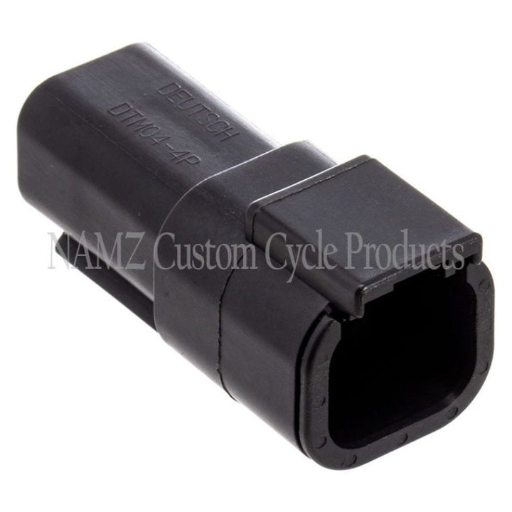 NAMZ Deutsch DTM 4-Position Receptacle w/4 Stamped Terminals & Wedgelock - Black (HD 74104-98BK)