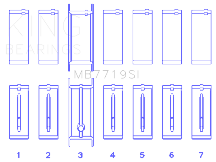 King Engine Bearings AMC / JEEP 242CI 4.0L POWER-TEC (Size 0.40 Oversized) Main Bearing Set