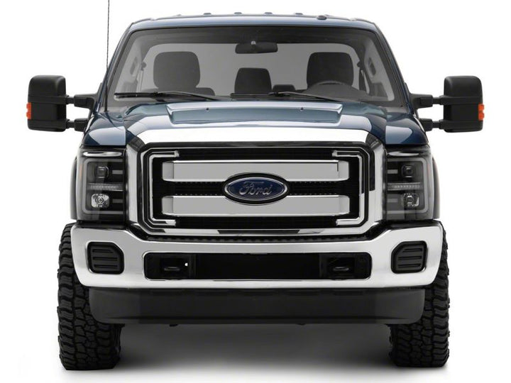 Raxiom 11-16 Ford F-250 Super Duty LED Projector Headlights - Black Housing (Clear Lens)