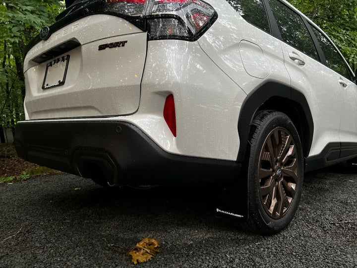 Rally Armor 25-26 Subaru Forester &amp; Hybrid Black UR Mud Flap w/Metallic Black Logo