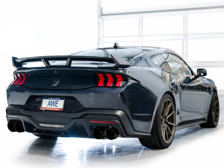 AWE 2024 Ford Mustang Dark Horse S650 RWD Track Edition Cat-Back Exhaust w/ Quad Diamond Black Tips
