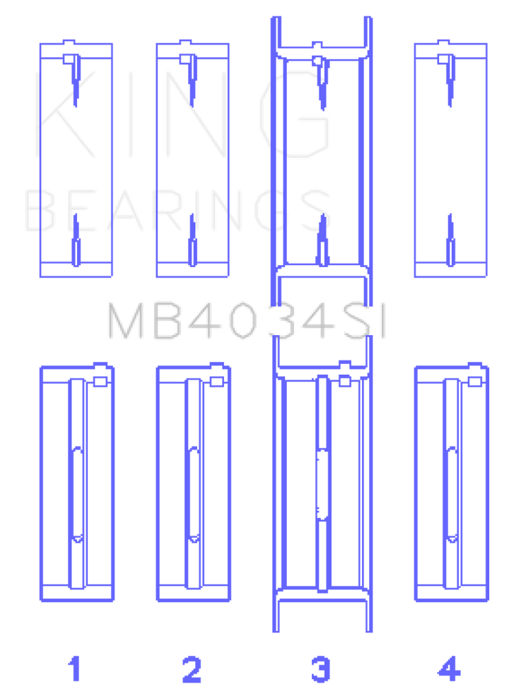 King Engine Bearings Ford 232 (Size 0.25) Main Bearing Set