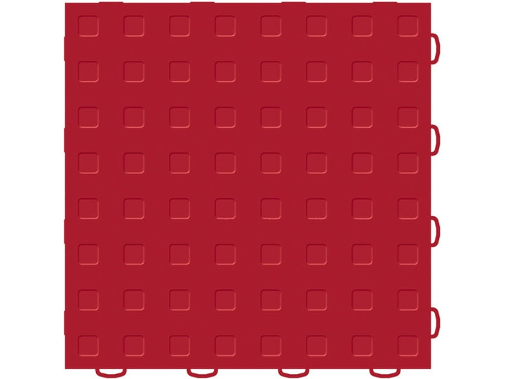 WeatherTech TechFloor 12in x 12in Solid Floor Tile w/ Raised Squares - Red