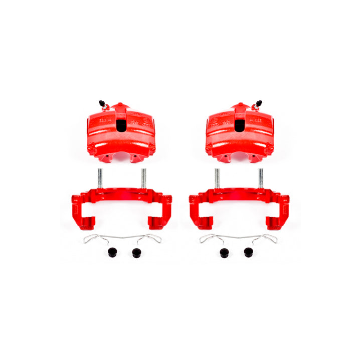Power Stop 08-09 Audi TT Front Red Calipers w/Brackets - Pair