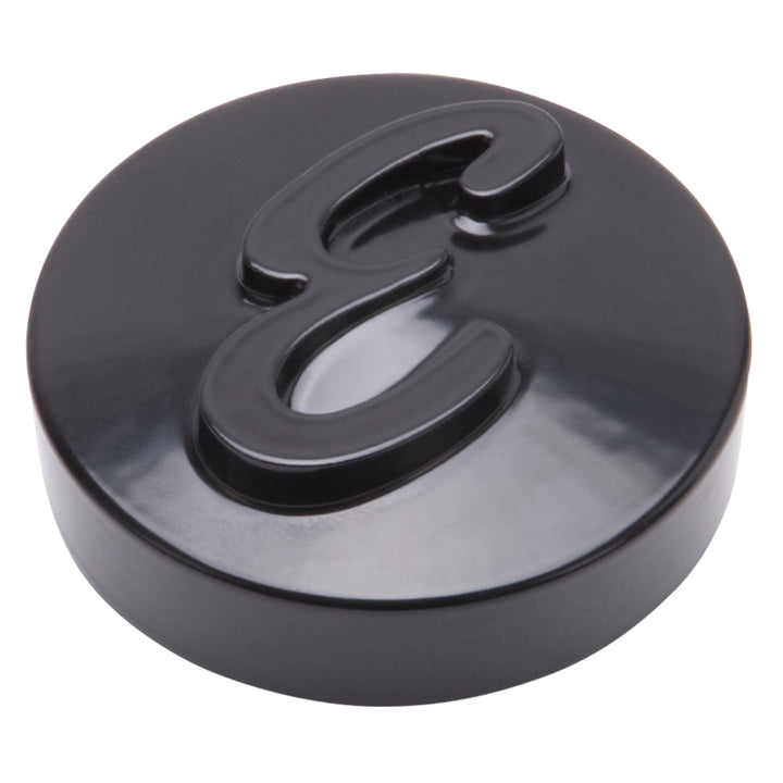 Edelbrock E Logo Black Anodized Nut for Pro-Flo Universal 14in Round Air Cleaners