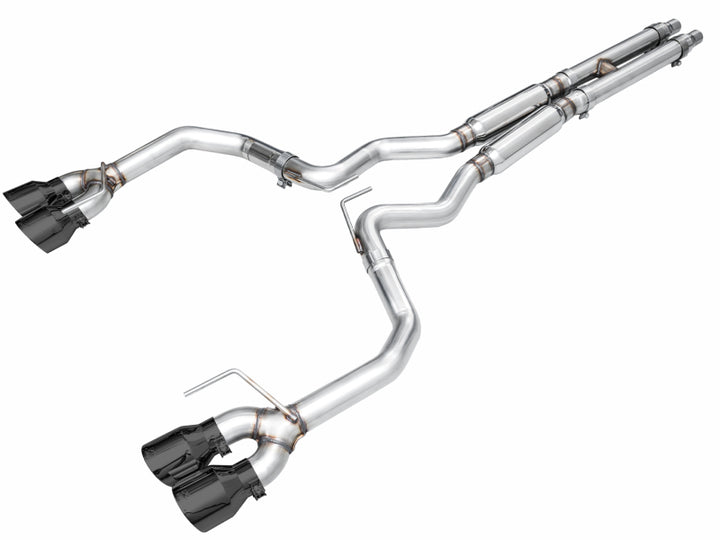 AWE 2024 Ford Mustang GT Fastback S650 RWD Track Edition Cat-Back Exhaust w/ Quad Diamond Black Tips