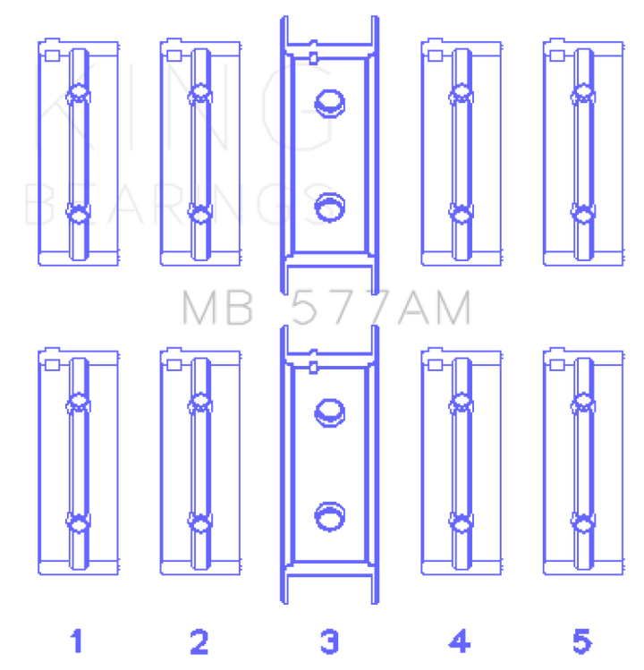 King Engine Bearings Mitsubishi 4G52 (Size +0.25mm) Main Bearing Set